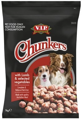 V.I.P. Chunkers Fresh Dog Food 1kg Selected Varieties (From the Meat Dept)