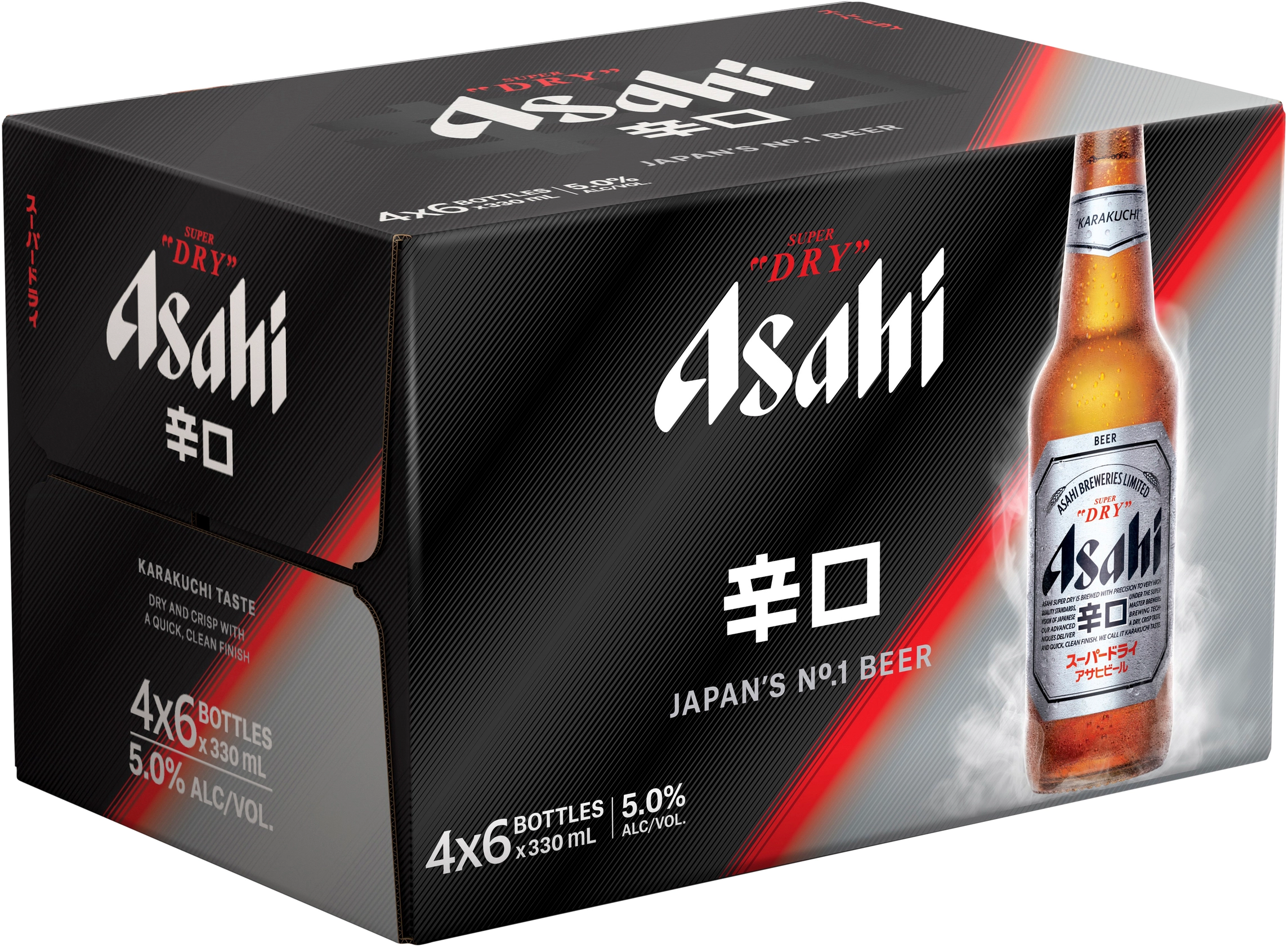 Asahi Super Dry 5% Bottles 24x330ml