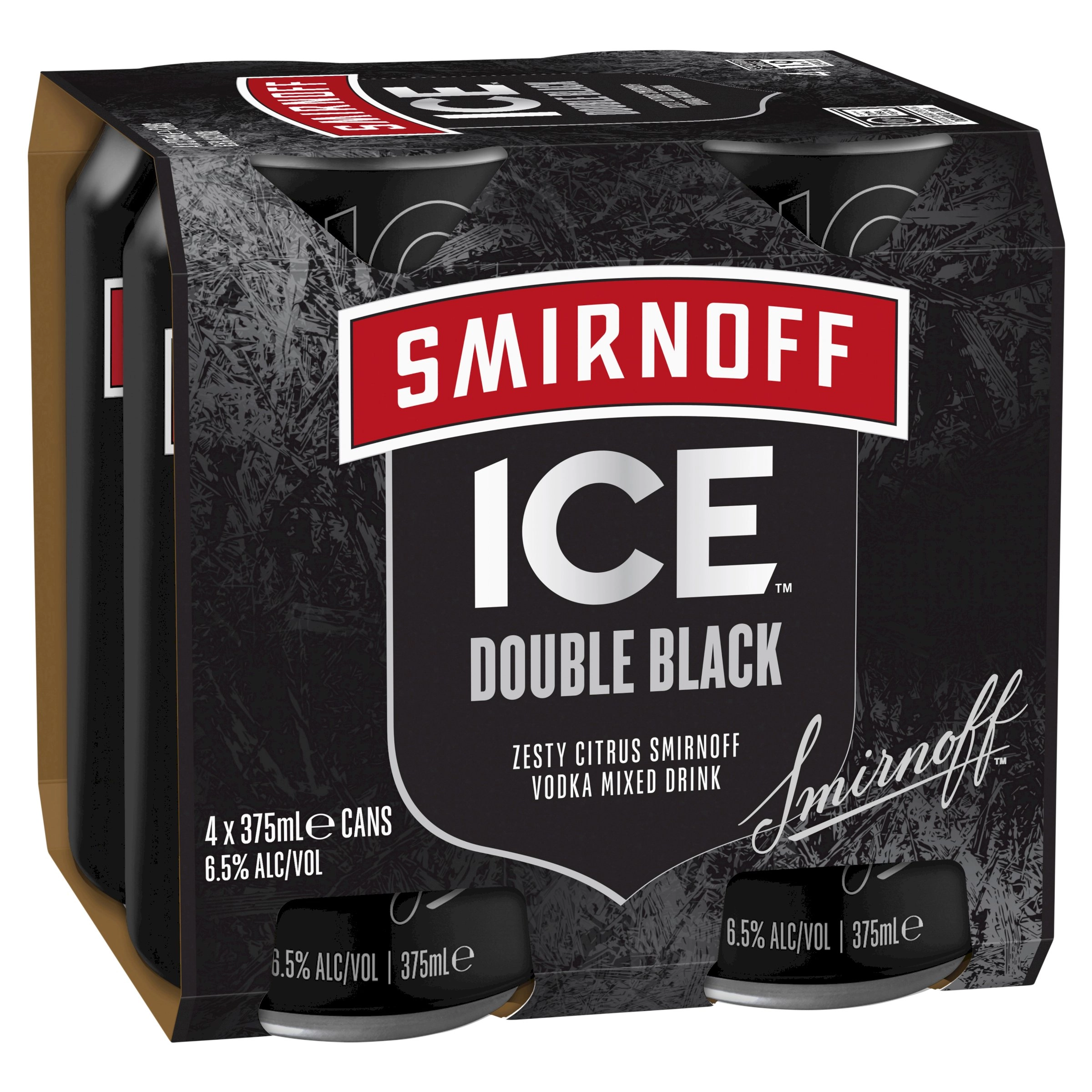 Smirnoff Ice Double Black Vodka Cans 4x375ml