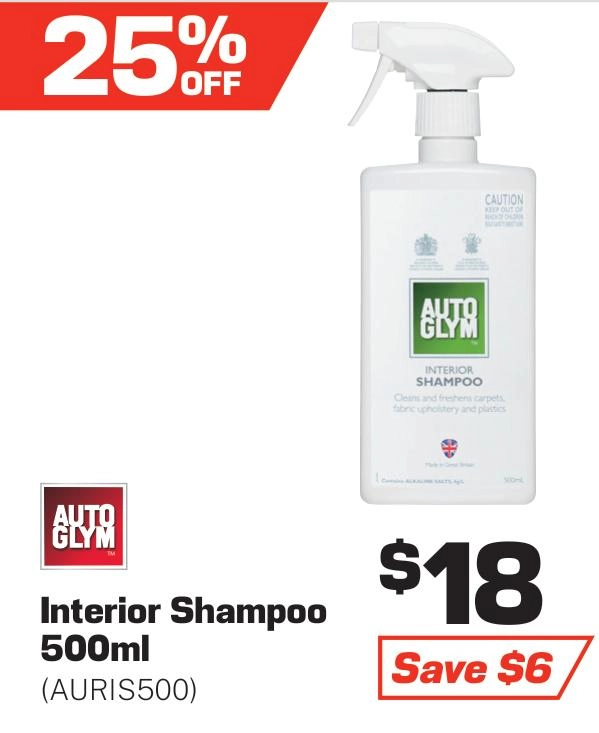 Autoglym Interior Shampoo 500ml - AURIS500