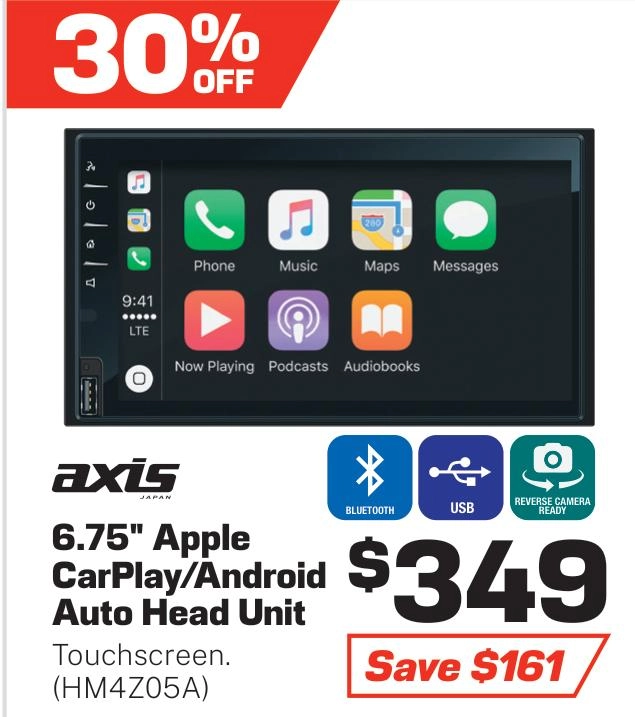 Axis 6.75in Head Unit with Apple Carplay/Android Auto - HM4Z05A