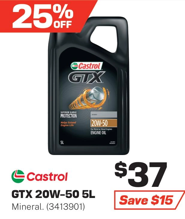 Castrol GTX 20W-50 Engine Oil 5L - 3413901