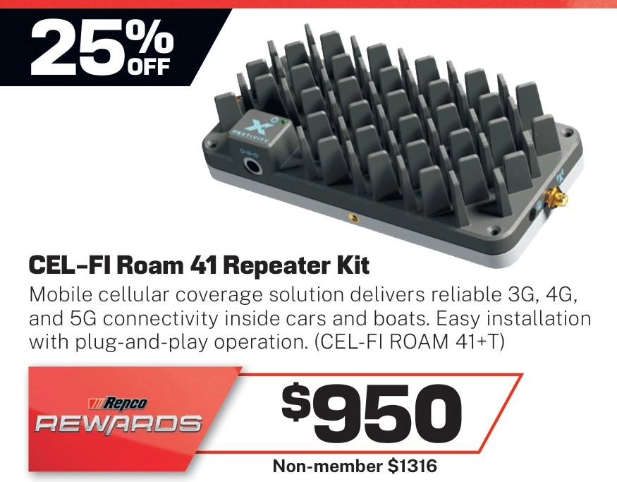 CEL-FI Roam R41 Repeater + CLR8-5G Antenna - CEL-FI ROAM 41+T