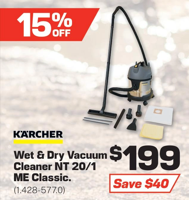 Karcher Wet and Dry Vacuum Cleaner NT 20/1 Me Classic - 1.428-577.0