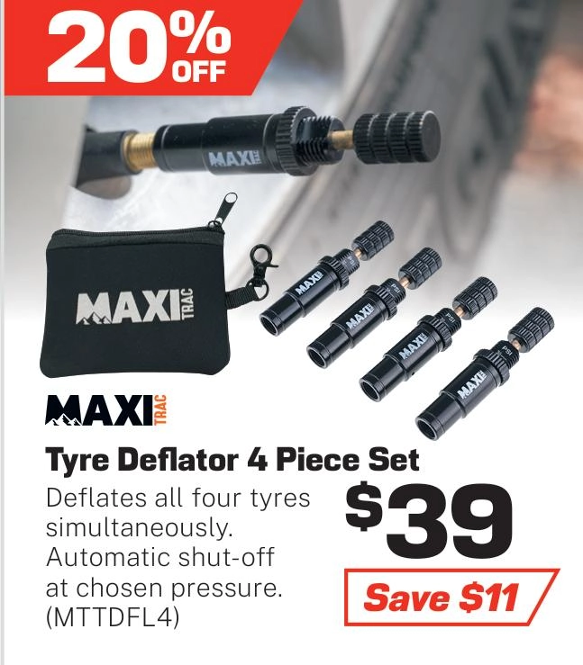 Maxi Trac Tyre Deflator Kit - 4 Piece