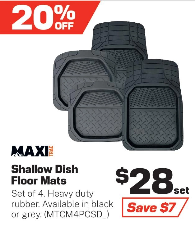 MaxiTrac Shallow Dish Floor Mats