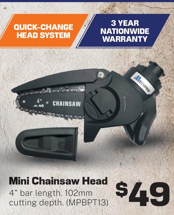 Mechpro 18V 4inch Mini Chain Saw Quick-Change Head Attachment