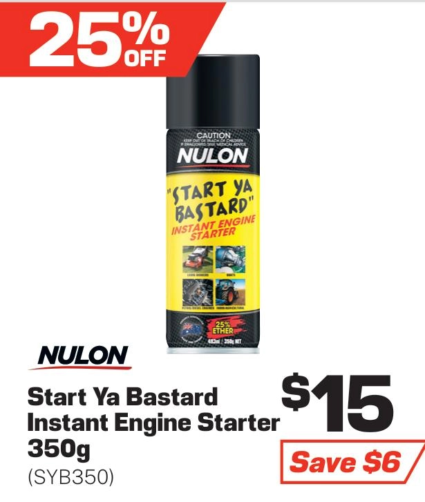 Nulon Start Ya Bastard Instant Engine Starter 350g - SYB350