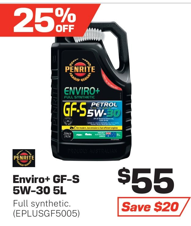 Penrite Enviro+ GF-S 5W-30 Engine Oil 5L - EPLUSGF5005