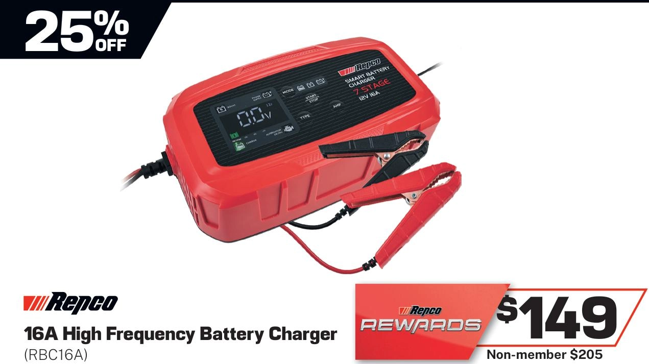 Repco 16A High Frequency Battery Charger - RBC16A