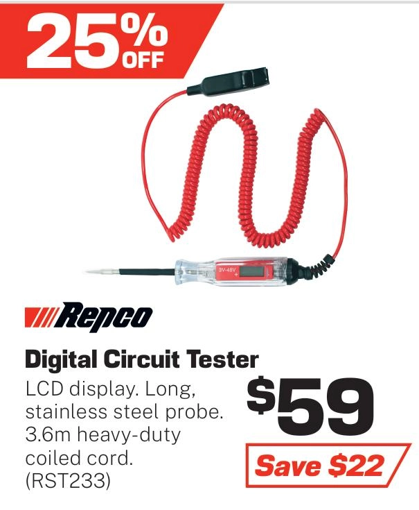 Repco Digital Circuit Tester - RST233