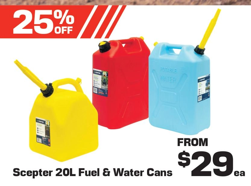 Scepter 20L Fuel & Water Cans