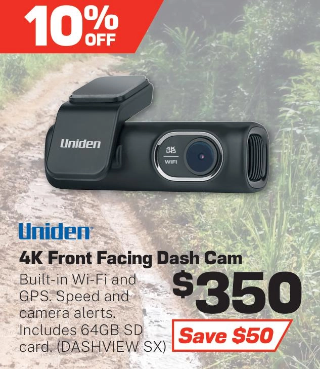 Uniden Dash Cam 4K Front Facing - DASHVIEW SX