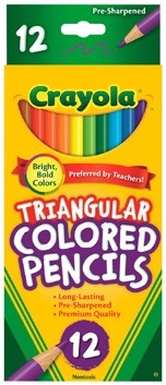 Crayola 12 Pack Triangular Coloured Pencils