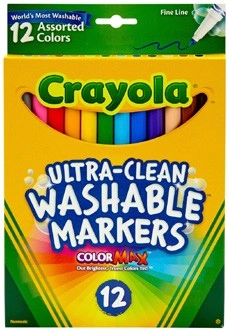 Crayola 12 Pack Ultra-Clean Fine Line Markers