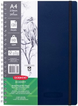 Derwent Academy A4 120 Page Visual Art Diary - Navy