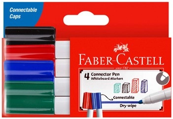 Faber-Castell Connector Pen Whiteboard Markers 4 Pack