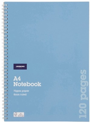 J.Burrows A4 120 Page Spiral Notebook