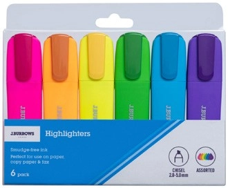 J.Burrows Highlighters 6 Pack