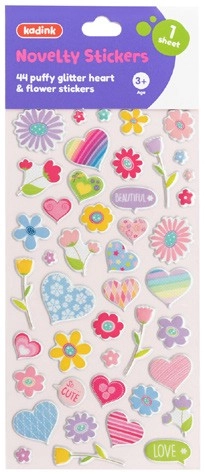 Kadink Puffy Stickers - Heart & Flower Design