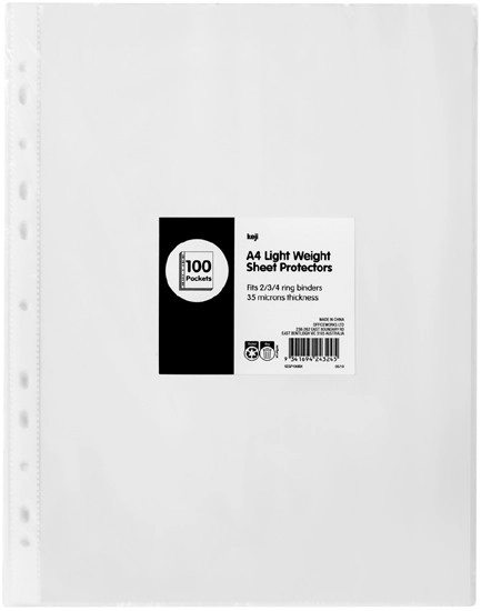 Keji 100 Pack A4 Sheet Protectors