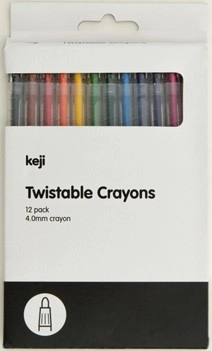 Keji 12 Pack Twistable Crayons