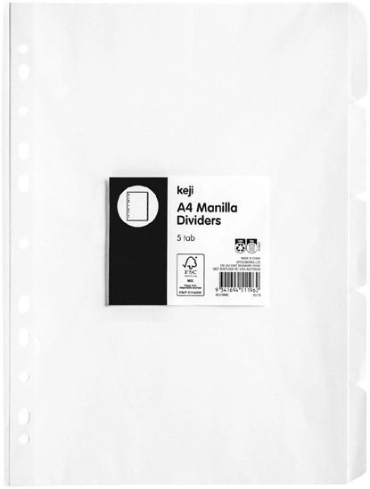 Keji 5 Tab Manilla Dividers