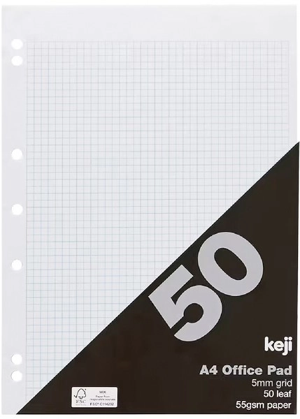 Keji 50 Leaf A4 55gsm Grid Pad