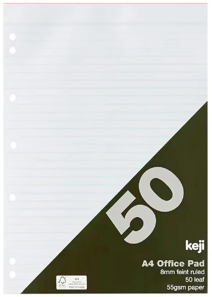 Keji 50 Leaf A4 55gsm Office Pad