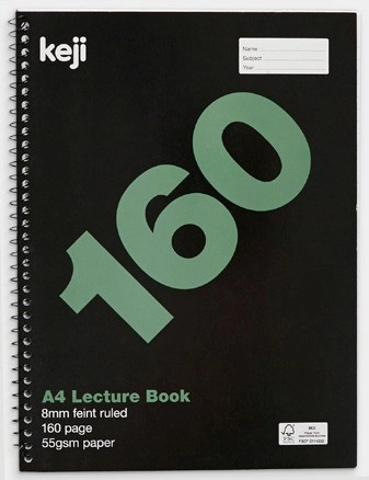 Keji A4 160 Page Spiral Lecture Book