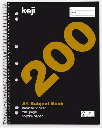 Keji A4 200 Page 5 Subject Notebook