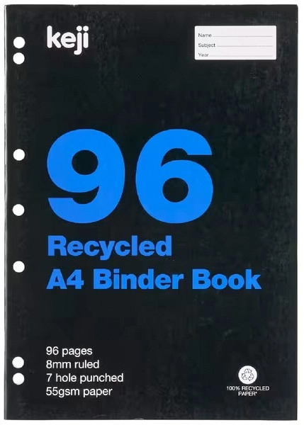 Keji A4 96 Page Binder Book - Recycled