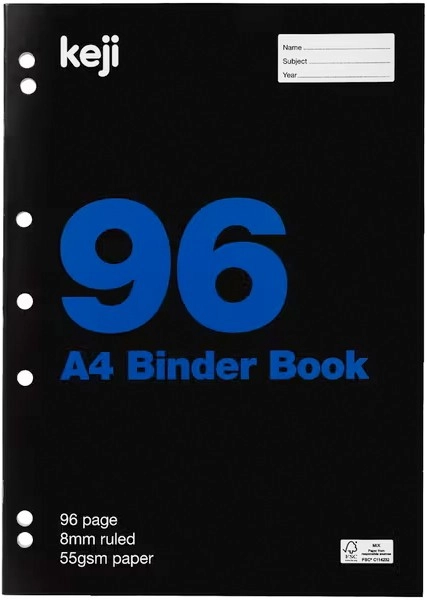 Keji A4 96 Page Binder Book