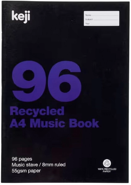 Keji A4 96 Page Music Book - Recycled