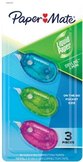 Liquid Paper Dryline i-Mini Correction Tape 3 Pack