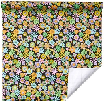 NEW Studymate Printed Self-Adhesive Book Cover Roll - Flowers