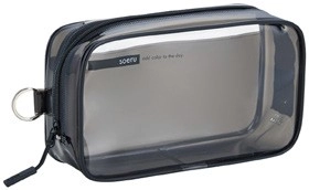 Soeru Transparent Box Pencil Case - Smoke Black