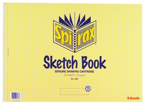 Spirax A3 20 Sheet No. 533 Spiral Sketch Book