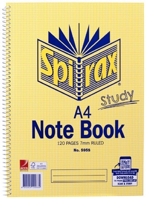 Spirax A4 120 Page No. 595 Spiral Note Book