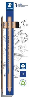 Staedtler Natural Jumbo Triangular Graphite Pencil 3 Pack