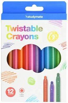 Studymate 12 Pack Bright Twistable Crayons