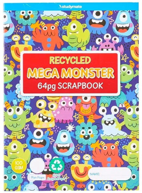 Studymate 64 Page Mega Monster Scrapbook - Recycled