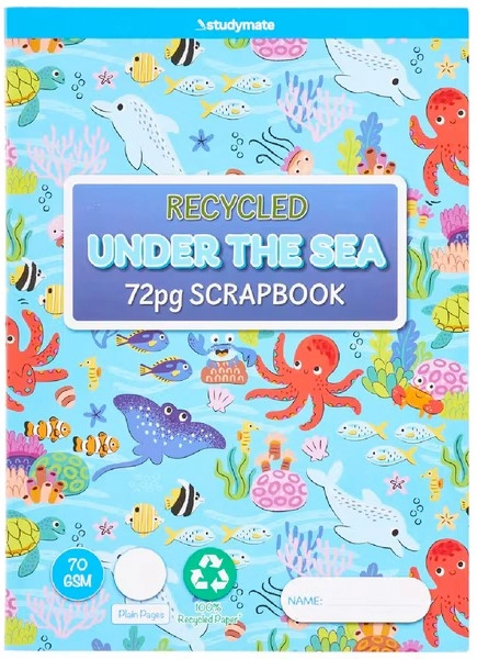 Studymate 72 Page 100gsm Under The Sea Scrapbook - Recycled