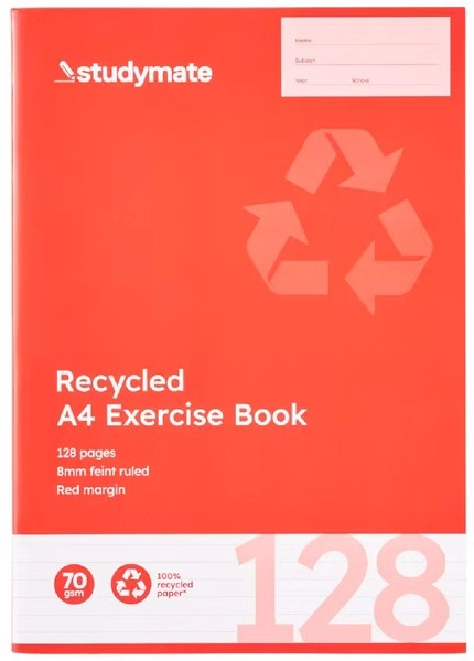 Studymate A4 128 Page 70gsm Exercise Book - Recycled