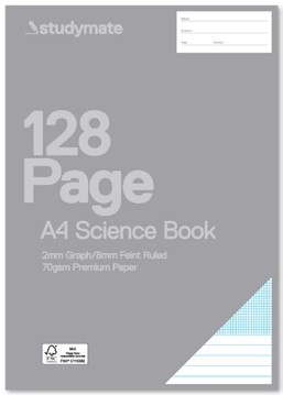 Studymate A4 128 Page 70gsm Science Book - Recycled