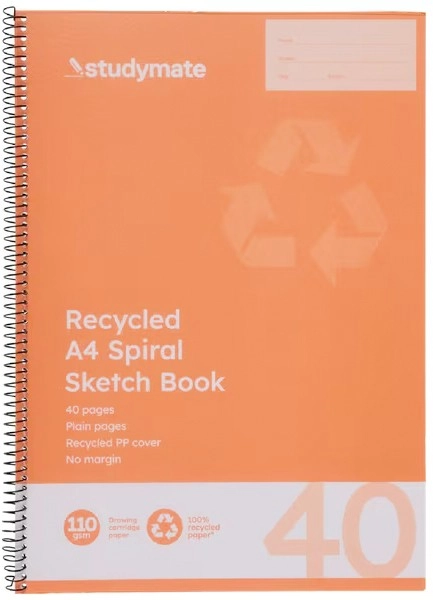 Studymate A4 40 Page 110gsm Sketch Book - Recycled