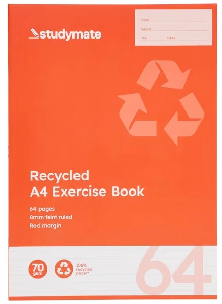 Studymate A4 64 Page 70gsm Exercise Book - Recycled