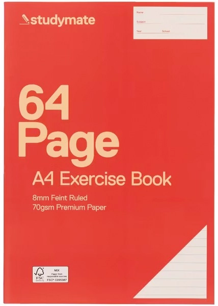 Studymate A4 64 Page 70gsm Exercise Book