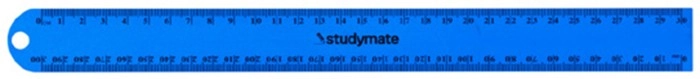 Studymate Aluminium Ruler 30cm - Blue