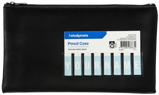 Studymate Small Name Pencil Case - Black